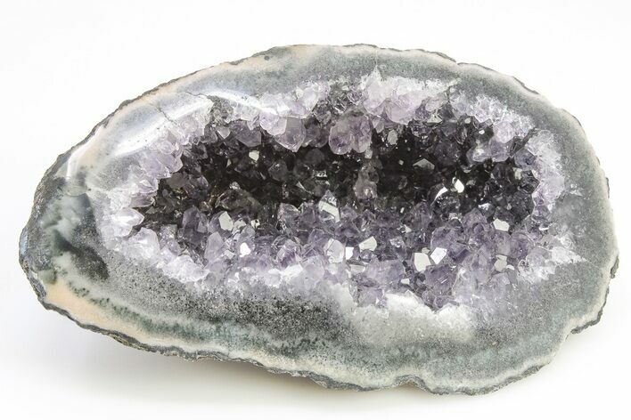 Purple Amethyst Geode With Polished Face - Uruguay #199744